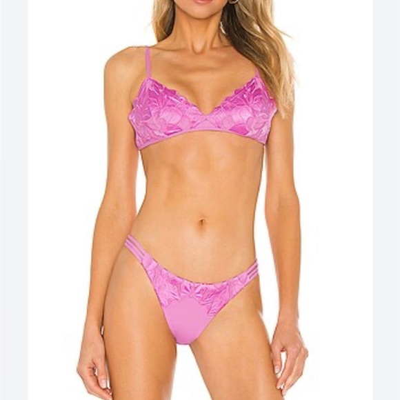 L*SPACE Revolve Jean Bikini Top in Rosebud - Picture 2 of 6